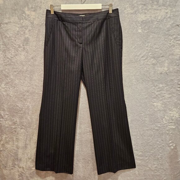 Semantiks Suit Womens 12 Gray Stripes 2 Button notched Jacket Straight Leg Caree - Picture 7 of 16